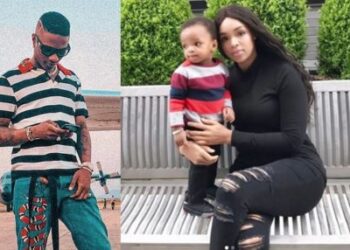 Wizkid pictured alongside his Binta Diallo and son