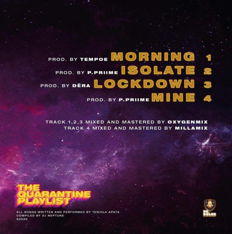Teni - The Quarantine Playlist (EP) ft. DJ Neptune 2 width=501