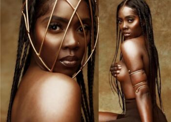 Tiwa Savage partially naked
