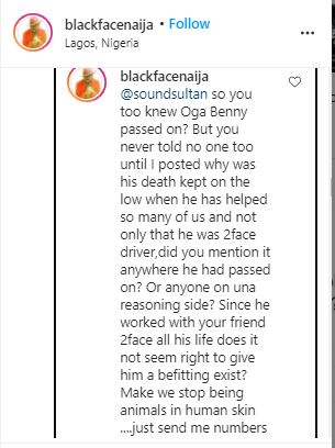 Sound Sultan Reacts As Blackface Blasts 2baba For Hiding The Death Of His Former Driver 2