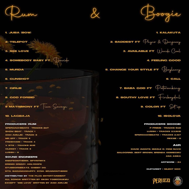 [Album] Peruzzi – “Rum & Boogie” ft. Tiwa Savage, Wande Coal… 1