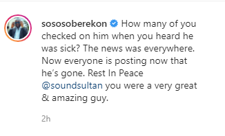 “You Didn’t Check Up On Sound Sultan When He Was Sick” – Soberekon Slams Musicians & Nigerians 2