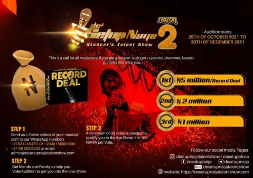 “DE SETUP NAIJA TALENT SHOW” SEASON TWO 1