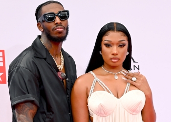 LOS ANGELES, CALIFORNIA - JUNE 27: (L-R) Pardison â€œPardiâ€ Fontaine and Megan Thee Stallion attend the BET Awards 2021 at Microsoft Theater on June 27, 2021 in Los Angeles, California. (Photo by Paras Griffin/Getty Images for BET)