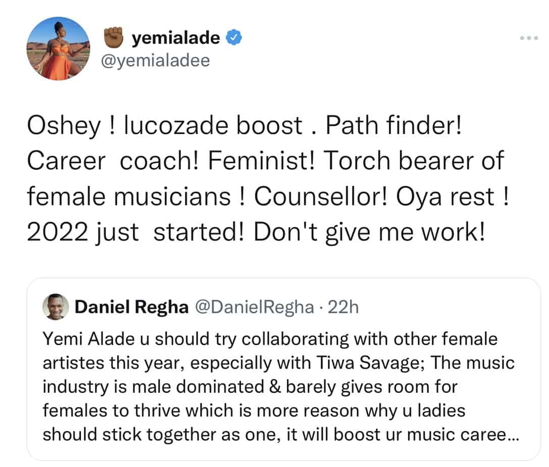 Yemi Alade Replies Davido’s Personal Adviser After He Advised Her To Collaborate With Tiwa Savage 4