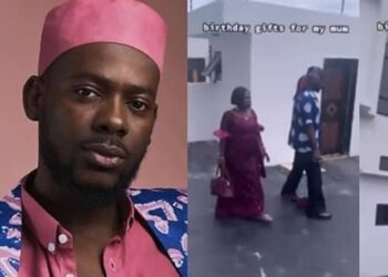 adekunle gold takes mum mansion