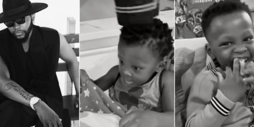 PHOTOS: Kizz Daniel Finally Shows Off Faces of His Twin Boys in New Song