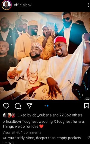 Bovi Crowns Davido and Obi Cubana Kings of Events: "Wedding of the Year" and "Funeral of the Decade" 2 image 2024 06 28 152811707