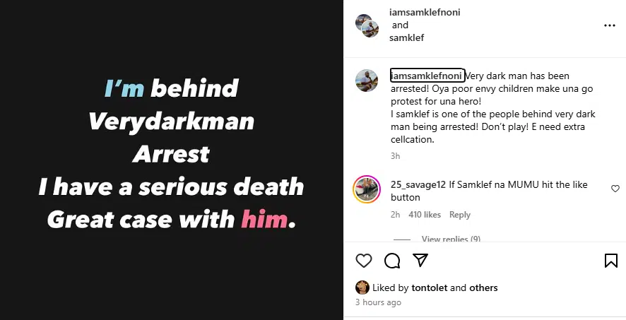 Samklef Faces Backlash for Alleged Role in Verydarkman's Arrest 2 Screenshot 2024 06 30 191906.png