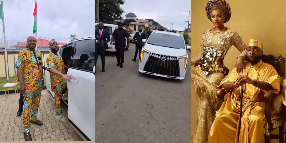 VIDEO: Davido Causes a Stir in Osun State as he brings His Wedding Car Gift