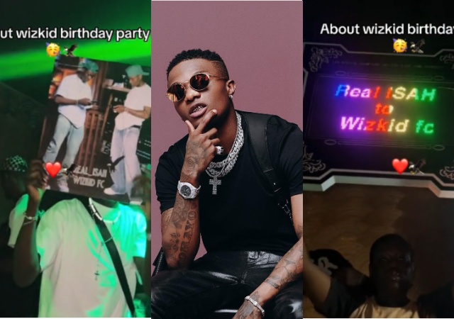 Wizkid’s 34th Birthday Celebrated in Grand Style at Nightclub, Fans Show Off His Portraits