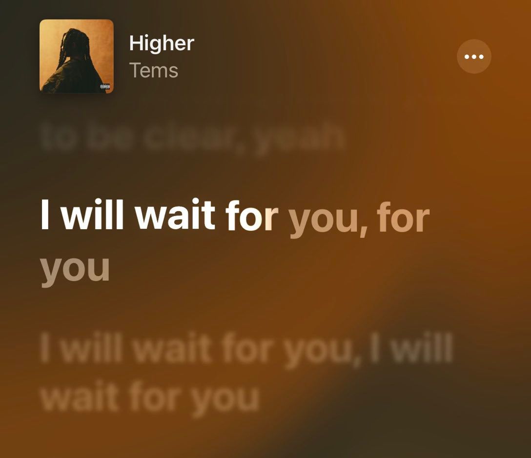 Tems Reveals the Correct Lyrics to "Higher" as "I Won't Wait for You" 2 Tems - I will wait for you