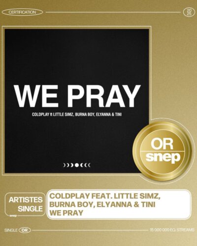 Coldplay's WE PRAY Featuring Burna Boy Achieves Silver Certification in France