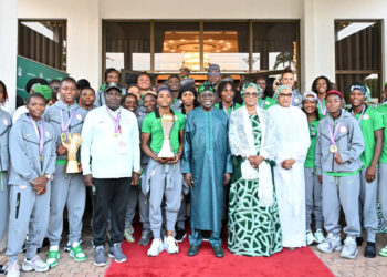 Super Falcons with President Tinubu