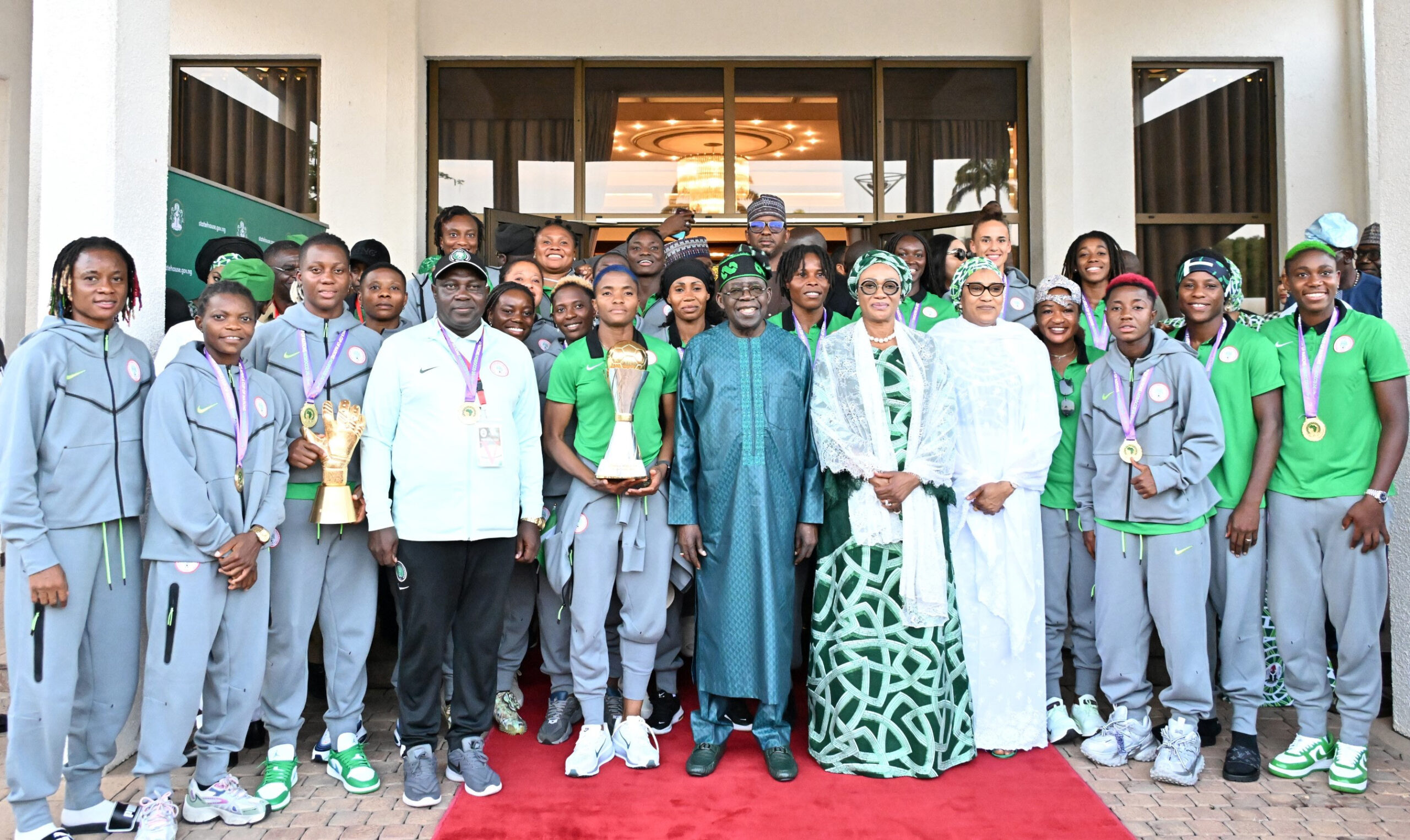 Super Falcons with President Tinubu