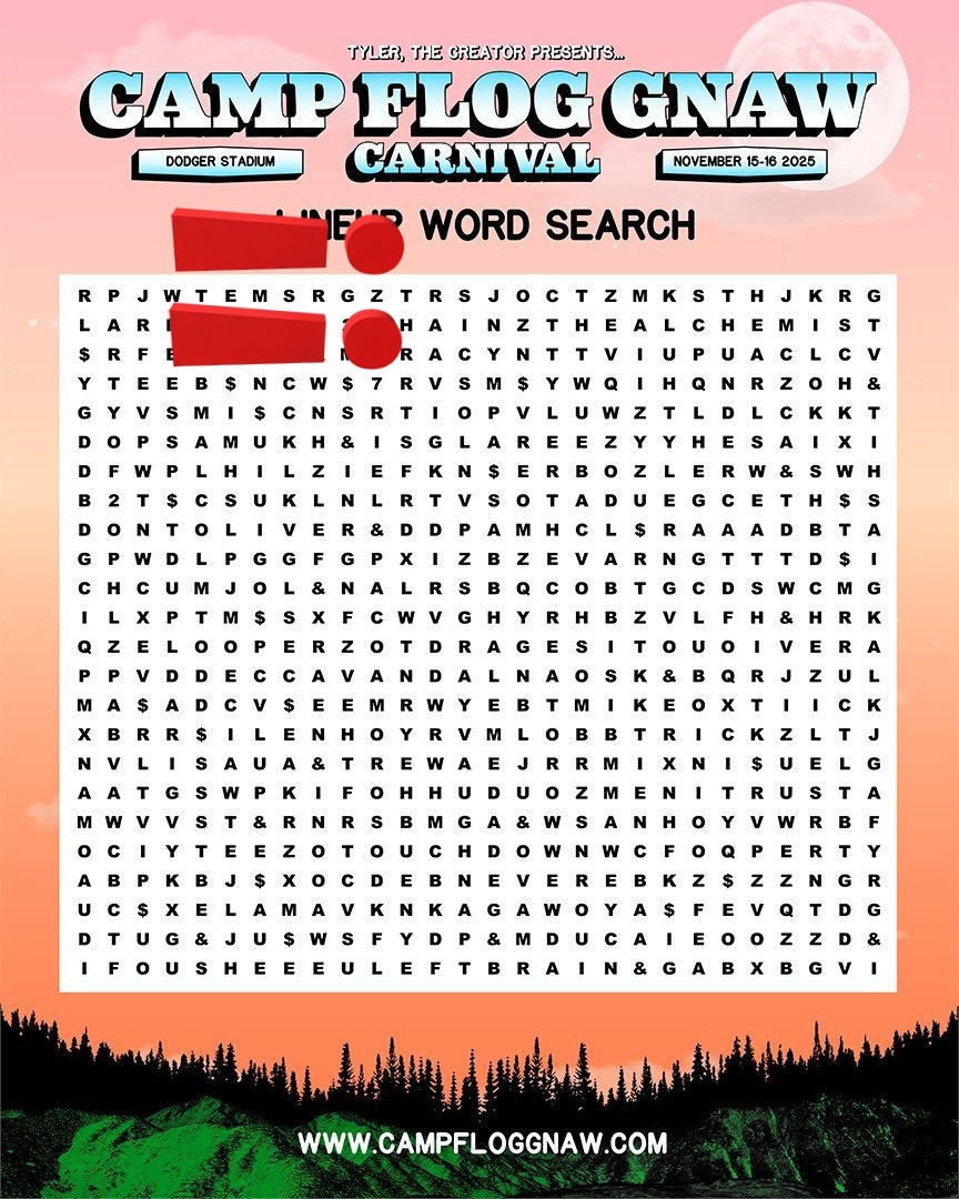 Tems, Lineup Puzzle for Tyler, The Creator’s Camp Flog Gnaw Carniva