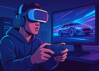 Man in VR glasses