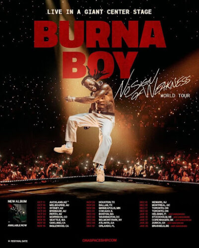 Burna Boy Adds Five New Stops to His No Sign of Weakness Tour 2 Burna Boy No Sign of Weakness Tour