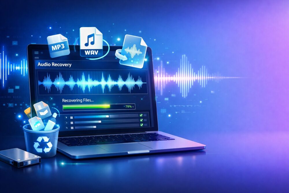 How to Restore Permanently Deleted Audio Files from PC? 1 Audio file recovery in progress