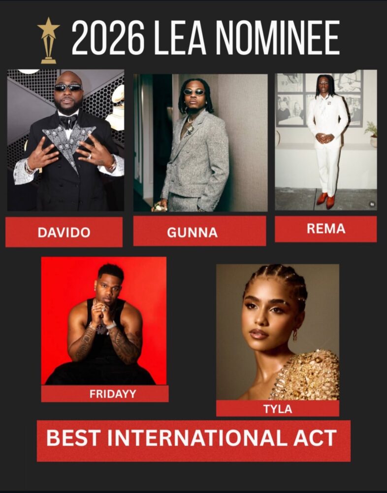 Davido Named Best International Act at 2026 Liberian Entertainment Awards 3 Davido Wins Best International Act at 2026 Liberian Entertainment Awards