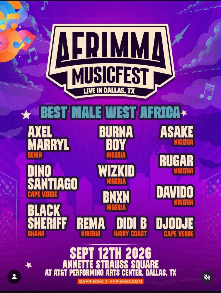 AFRIMMA 2026 Reveals Best Male Artist in Western Africa Nominees 2 AFRIMMA 2026 Reveals Best Male Artist in Western Africa Nominees